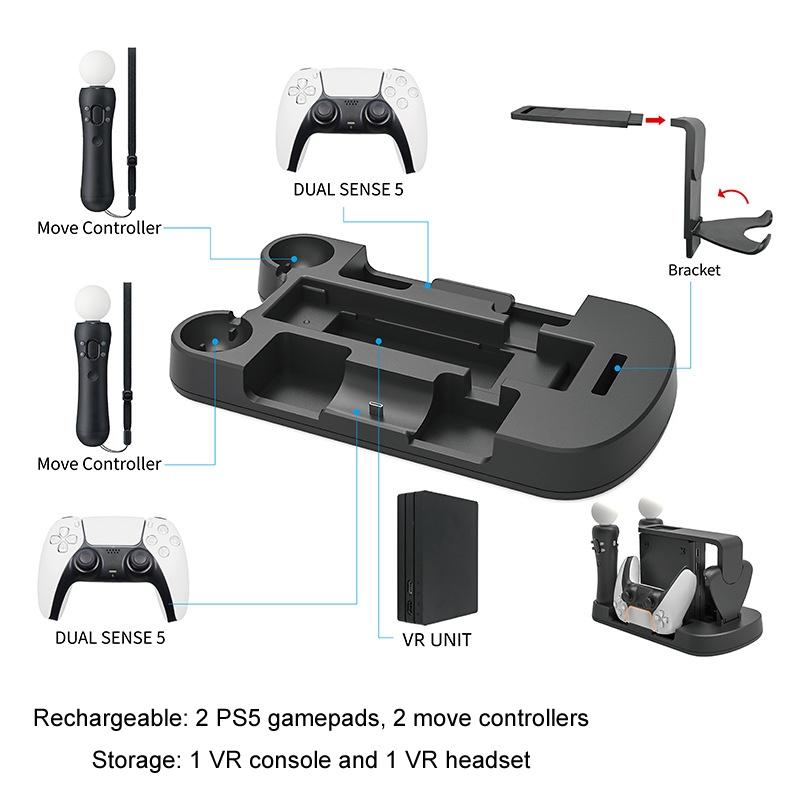 Multifunctional Ps5 / Move / Vr Charging Stand - White 5