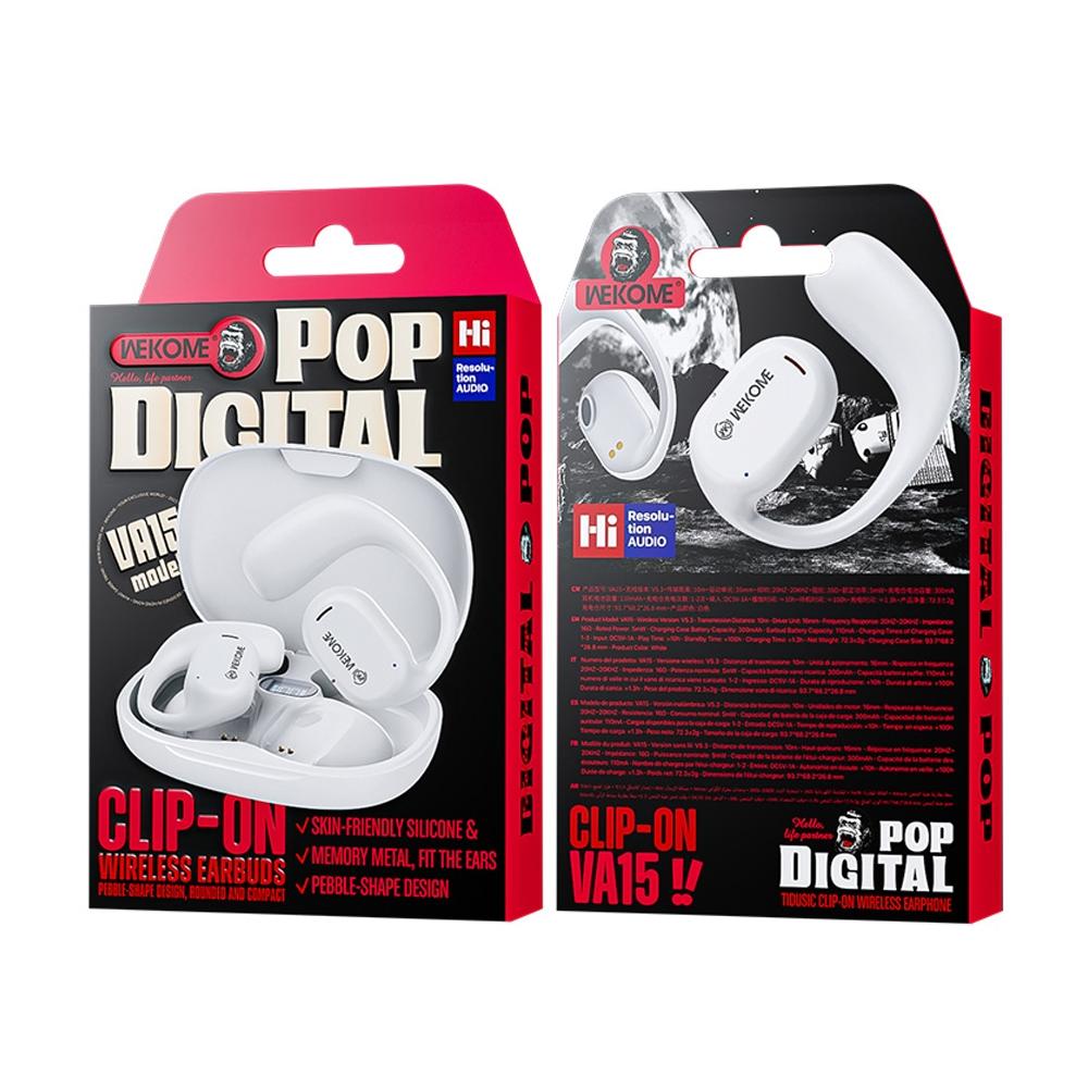 Wireless Bluetooth Earphone - Wk Va15 Air Conduction - Ear Hanging - Black 6