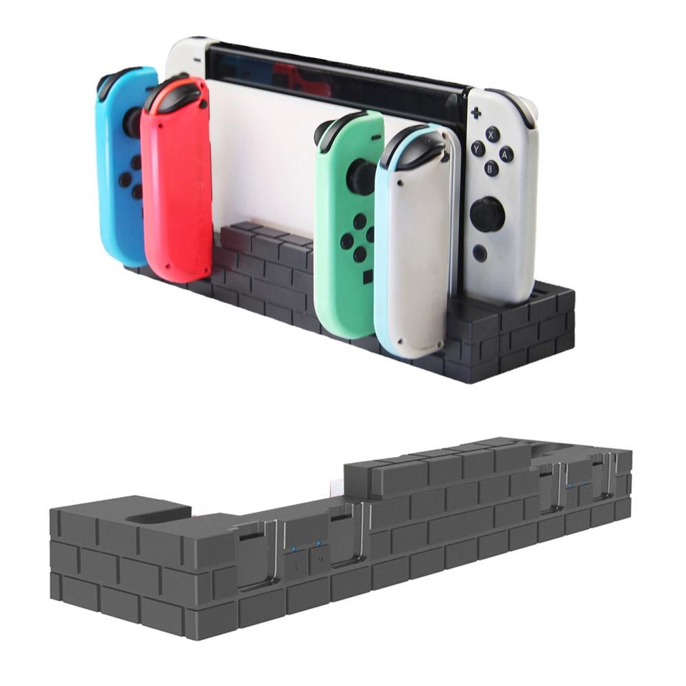 Oled Power Bracket with Game Card Storage - Compact Design - White