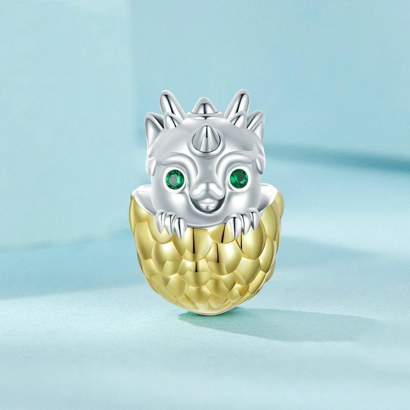 925 Sterling Silver Gold Plated Dragon Egg Beads 3