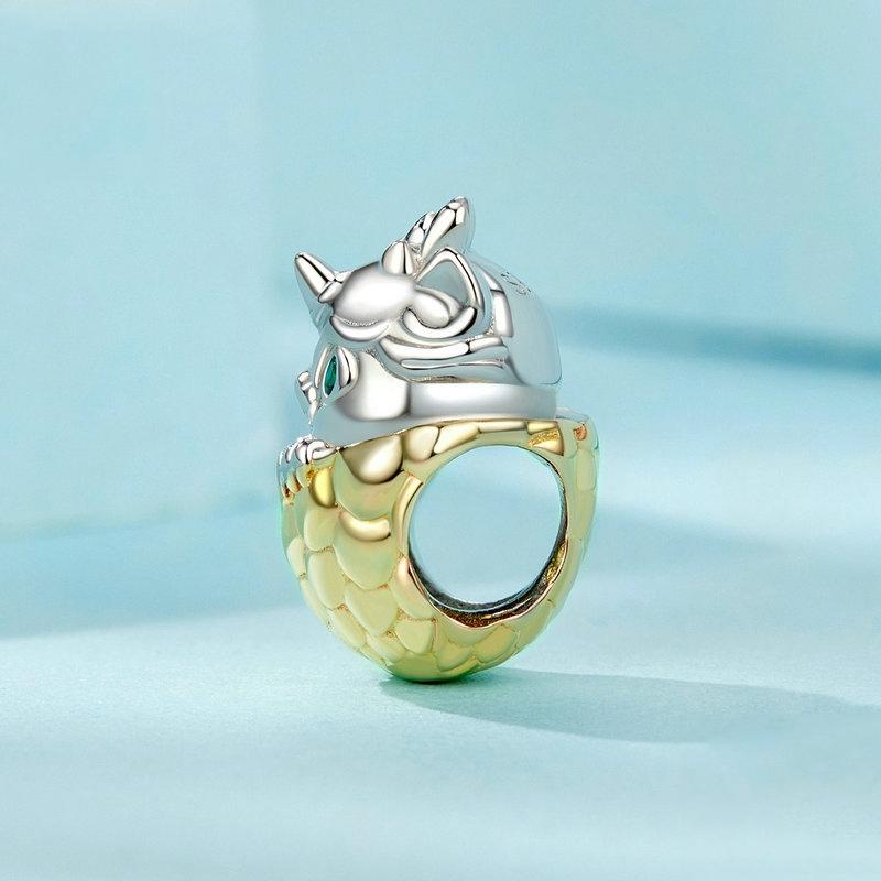 925 Sterling Silver Gold Plated Dragon Egg Beads 4