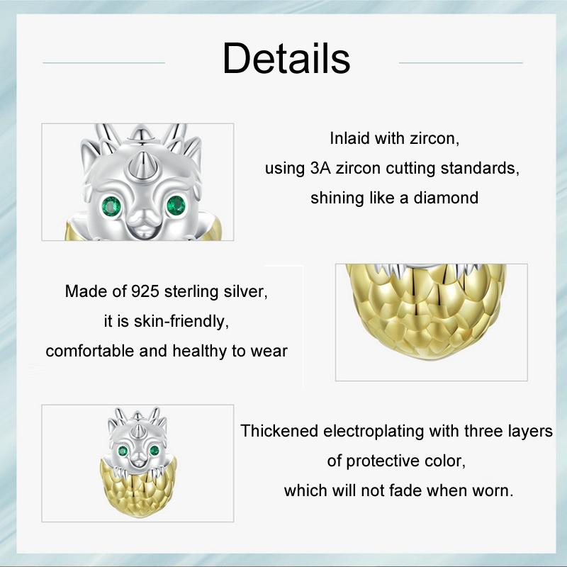 925 Sterling Silver Gold Plated Dragon Egg Beads 6