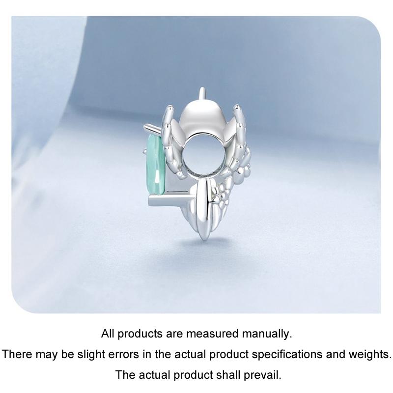 925 Sterling Silver Platinum Plated Hummingbird Flower Diy Beads 5