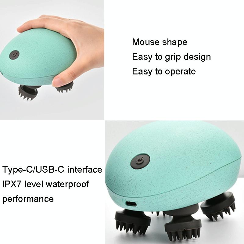 Compact Electric Head Massager Fits All Hair Types - Blue 9