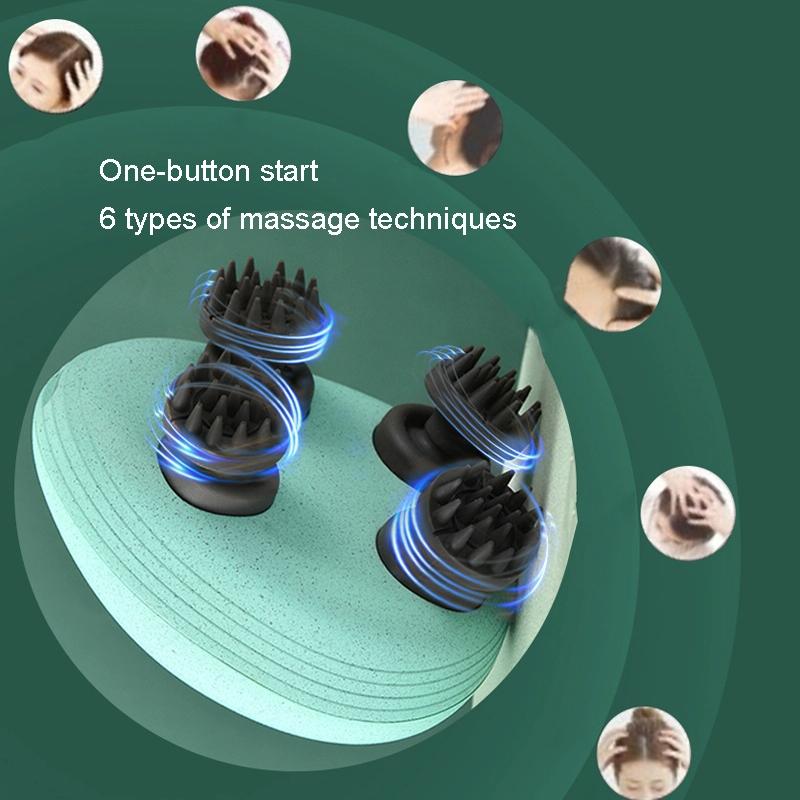 Compact Electric Head Massager Fits All Hair Types - Blue 12