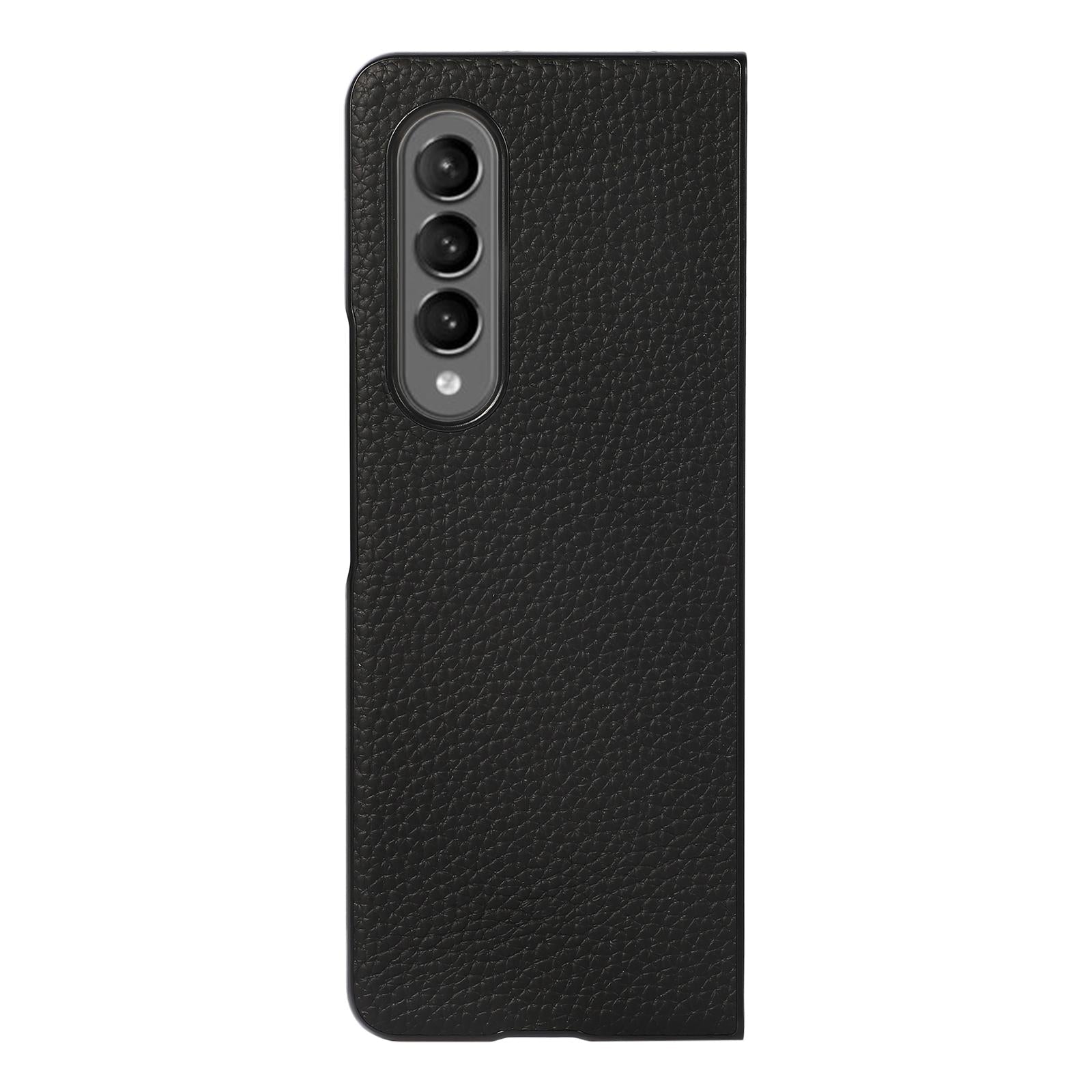 For Samsung Galaxy Z Fold4 5G Litchi Texture Case - Two Tone - Black 3
