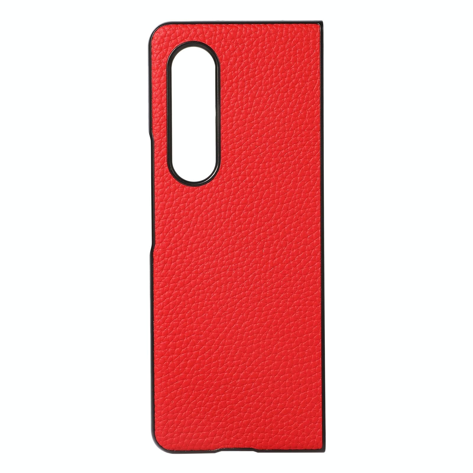 For Samsung Galaxy Z Fold4 5G Litchi Texture Case - Two Tone - Black 10