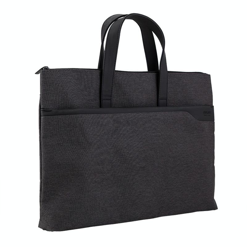 Double Layer Zipper Conference Document Bag - Portable and Organized - Blue