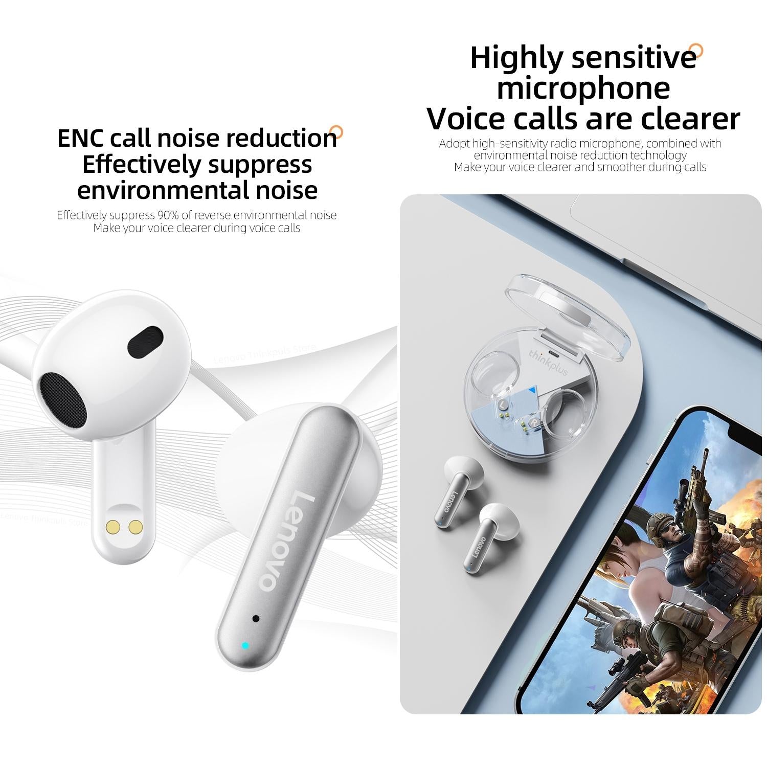 Wireless Bluetooth 5.2 Earbuds with Noise Reduction and Mic - Black 9
