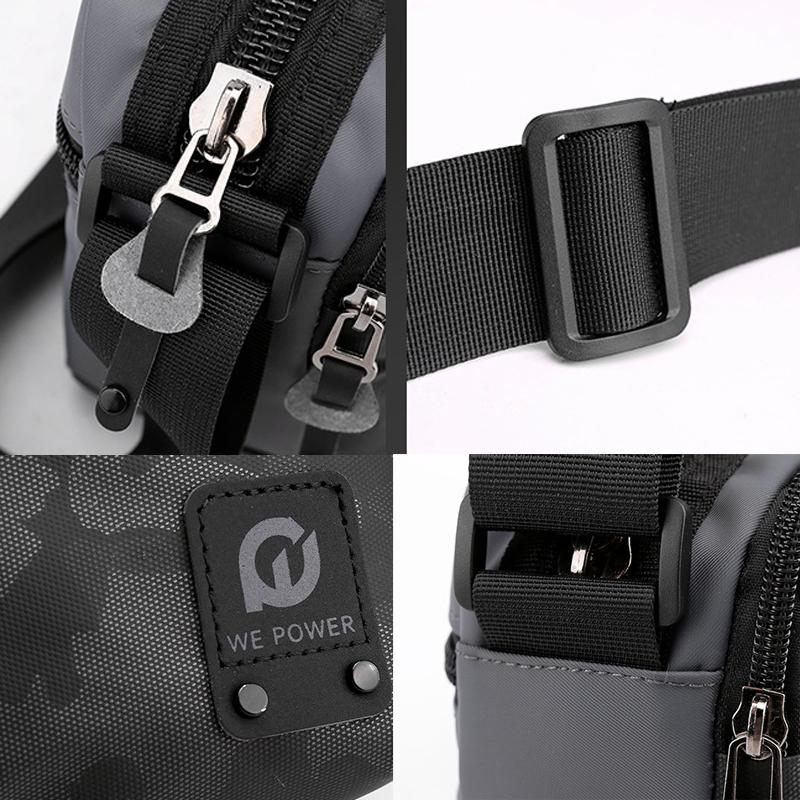 Men Oxford Cloth Crossbody Bag Outdoor Sports Shoulder Bag - Black 6