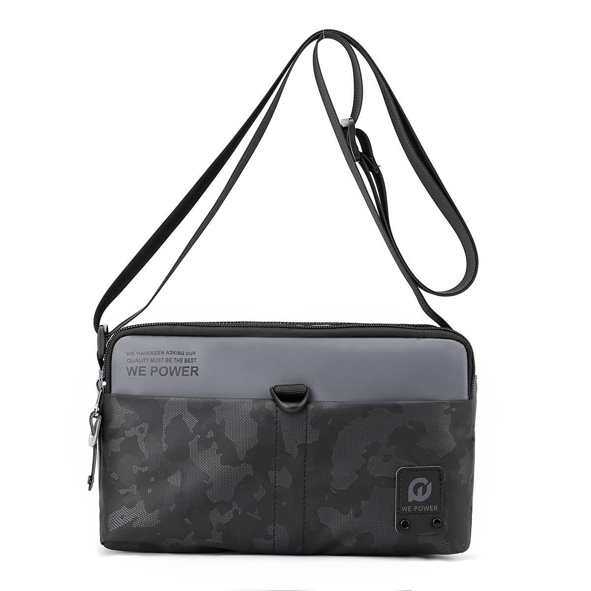 Men Oxford Cloth Crossbody Bag Outdoor Sports Shoulder Bag - Black 12