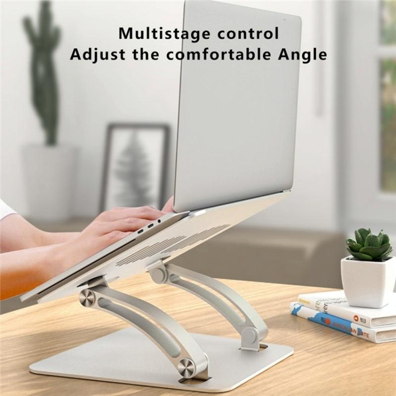 Adjustable Laptop Stand - Aluminum Alloy Desktop Riser - Silver 3