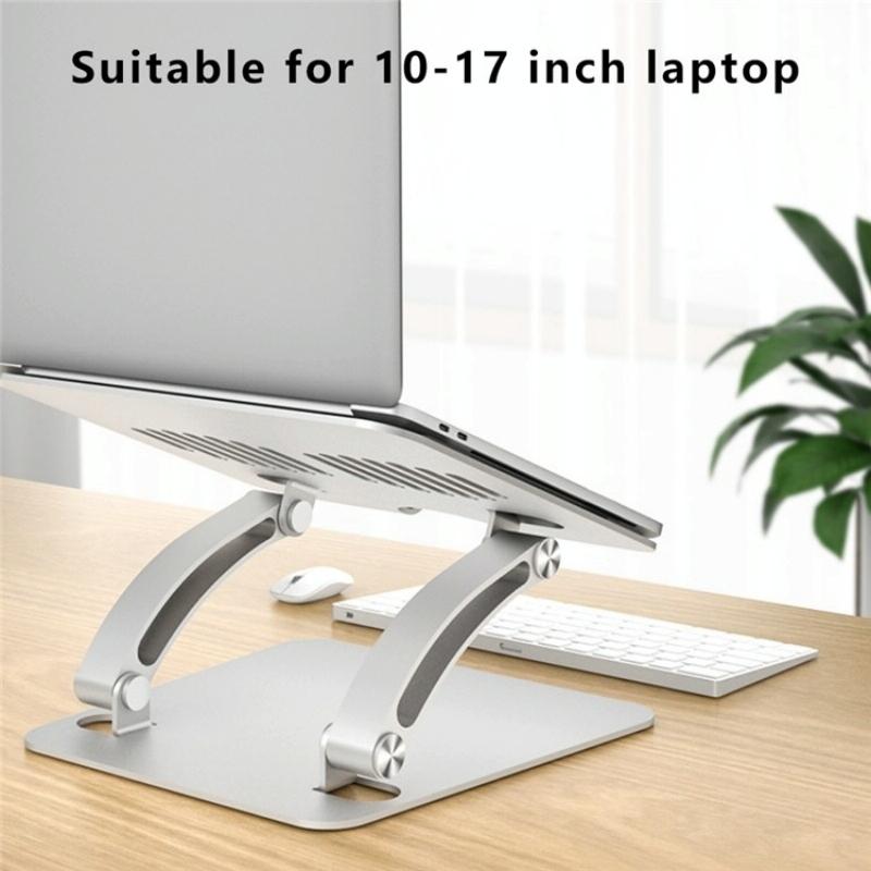Adjustable Laptop Stand - Aluminum Alloy Desktop Riser - Silver 5