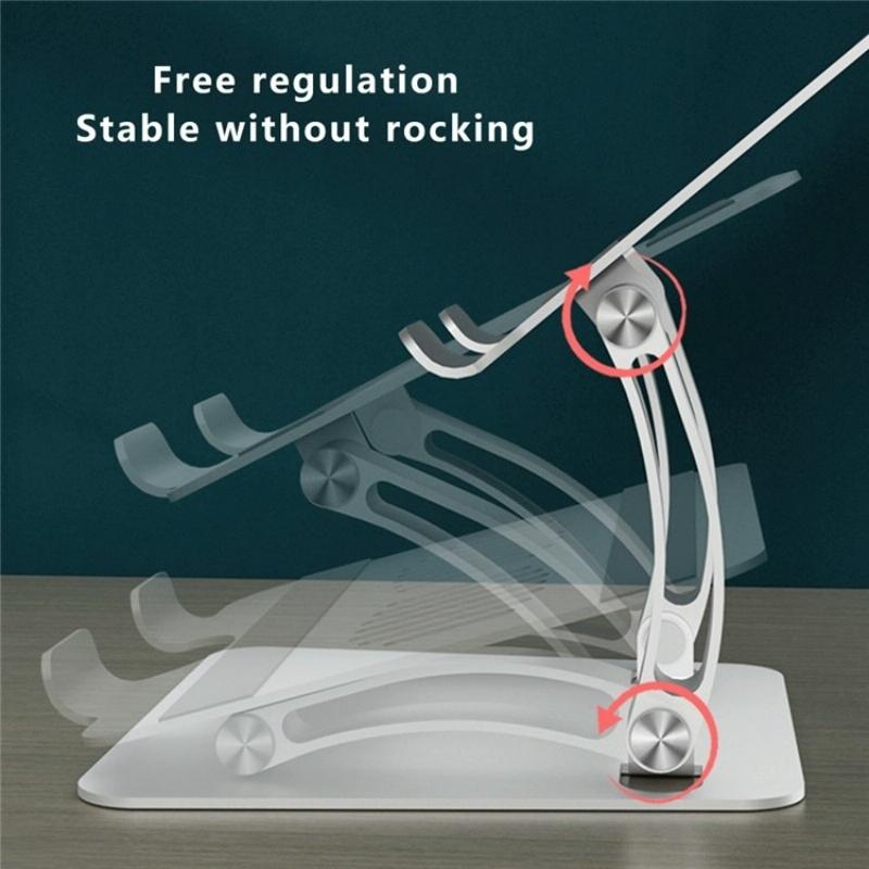 Adjustable Laptop Stand - Aluminum Alloy Desktop Riser - Silver 6