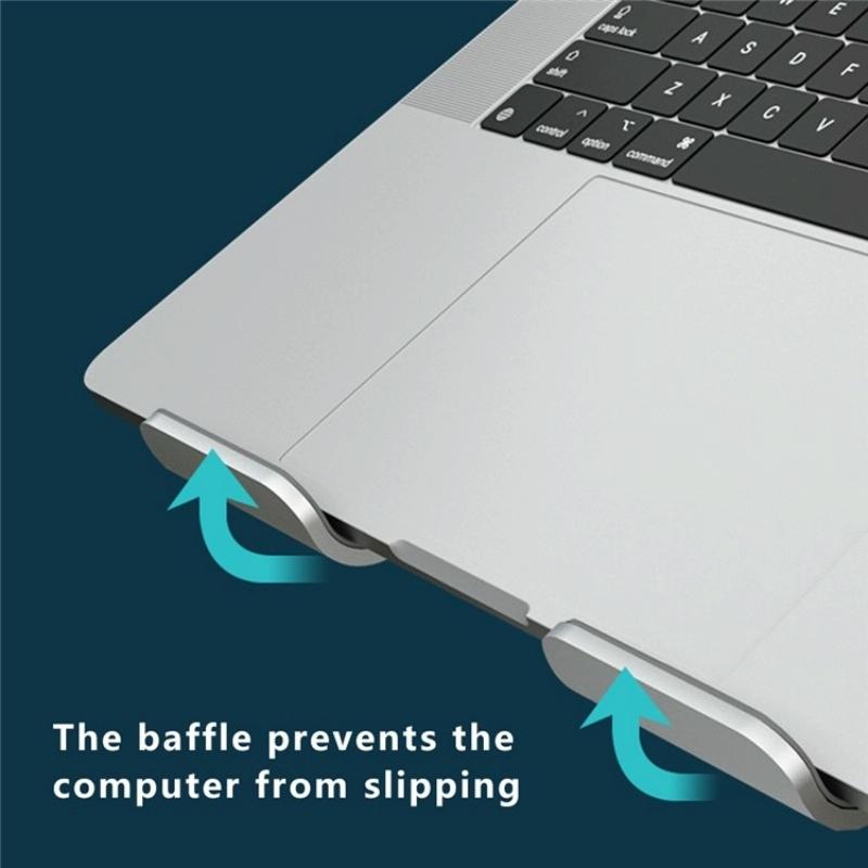 Adjustable Laptop Stand - Aluminum Alloy Desktop Riser - Silver 8