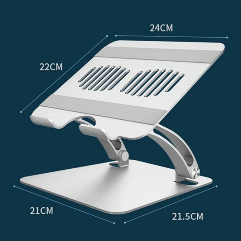 Adjustable Laptop Stand - Aluminum Alloy Desktop Riser - Silver 9