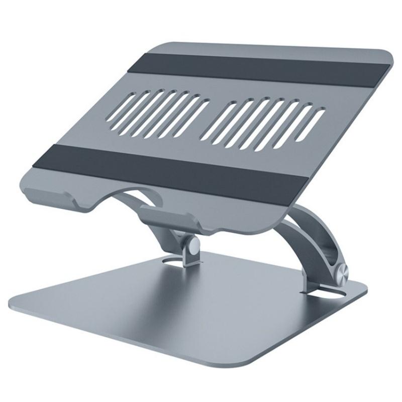 Adjustable Laptop Stand - Aluminum Alloy Desktop Riser - Silver 10