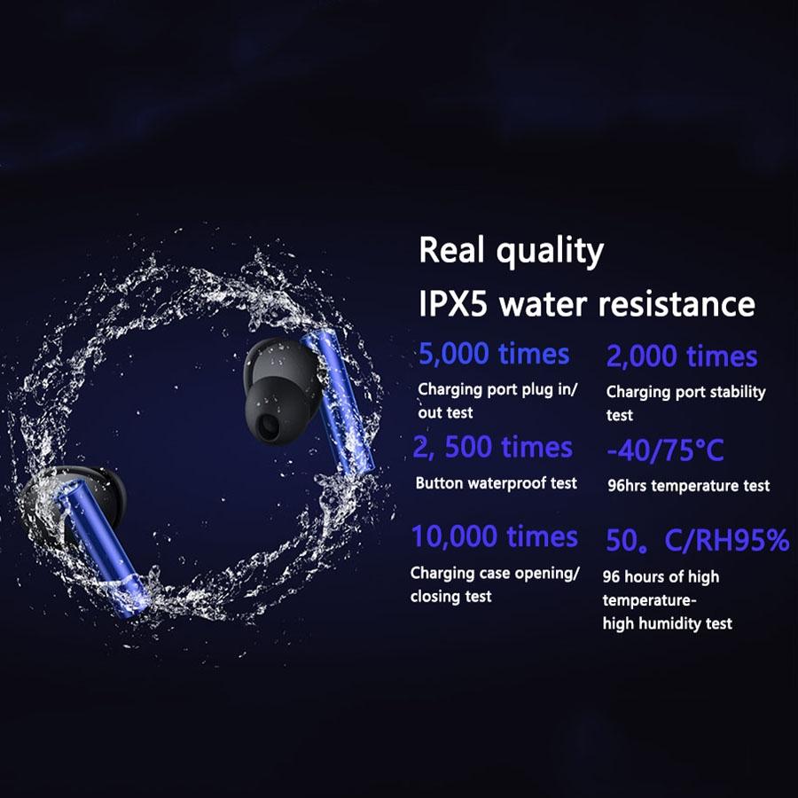 Blue Wireless Active Noise-cancelling Earbuds for Sports 9
