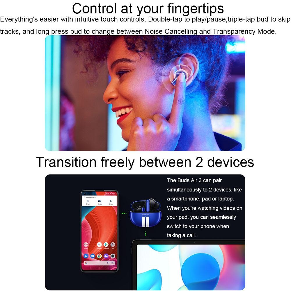 Blue Wireless Active Noise-cancelling Earbuds for Sports 11
