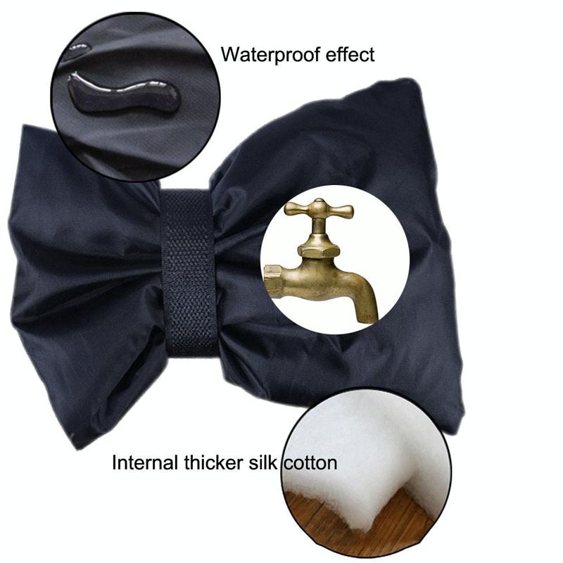 Outdoor Faucet Frost Protection Cover - Oxford Cloth Hook and Loop Fastener Black 4