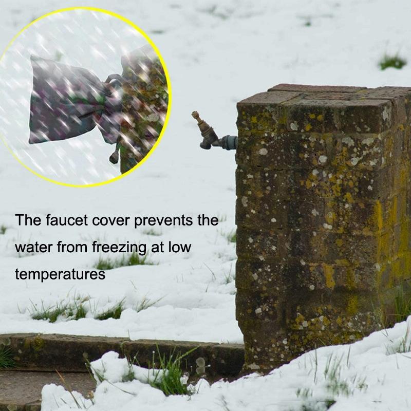 Outdoor Faucet Frost Protection Cover - Oxford Cloth Hook and Loop Fastener Black 5
