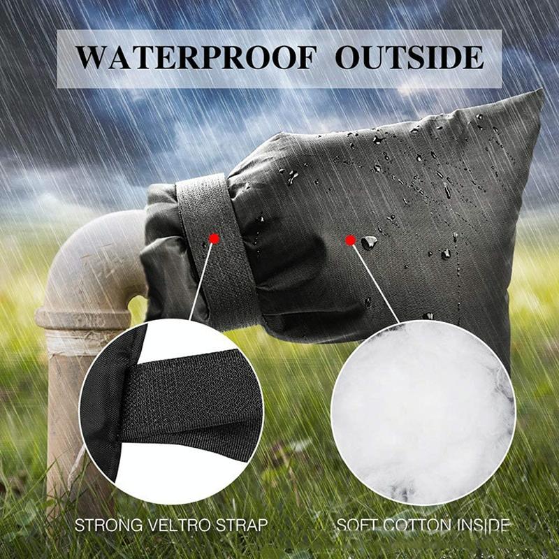 Outdoor Faucet Frost Protection Cover - Oxford Cloth Hook and Loop Fastener Black 6