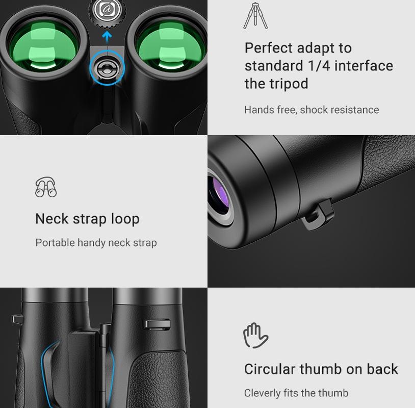 Autofocus 10x42 Binoculars - Fixed Focus Black 8