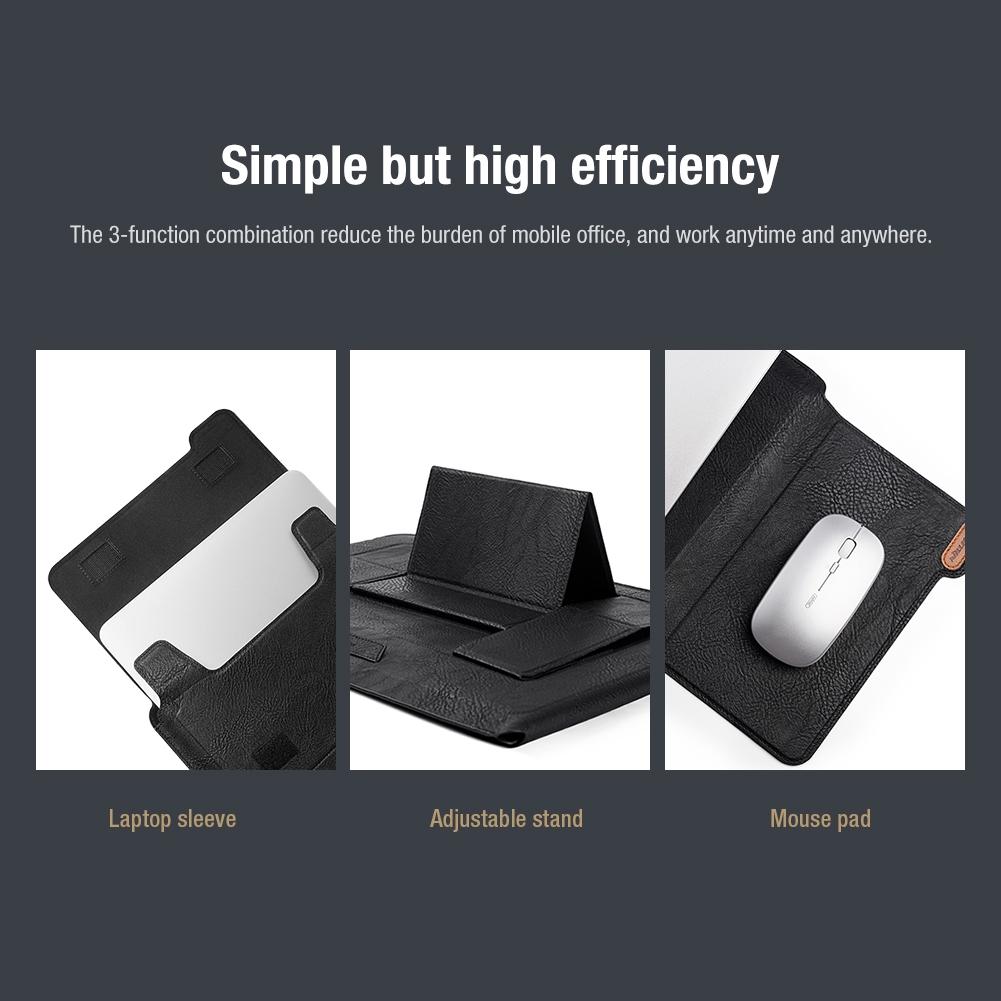 14.0 Inch Water Wave Texture Laptop Sleeve - Versatile Design - Black 9