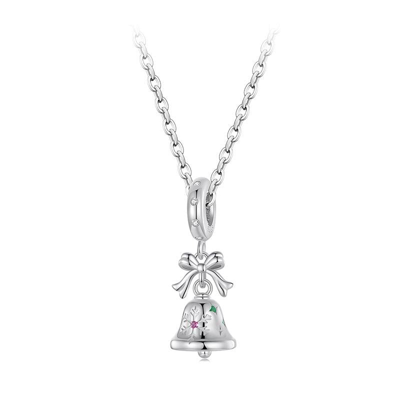 925 Sterling Silver Bow Bell Bracelet Pendant Festival Beads 3