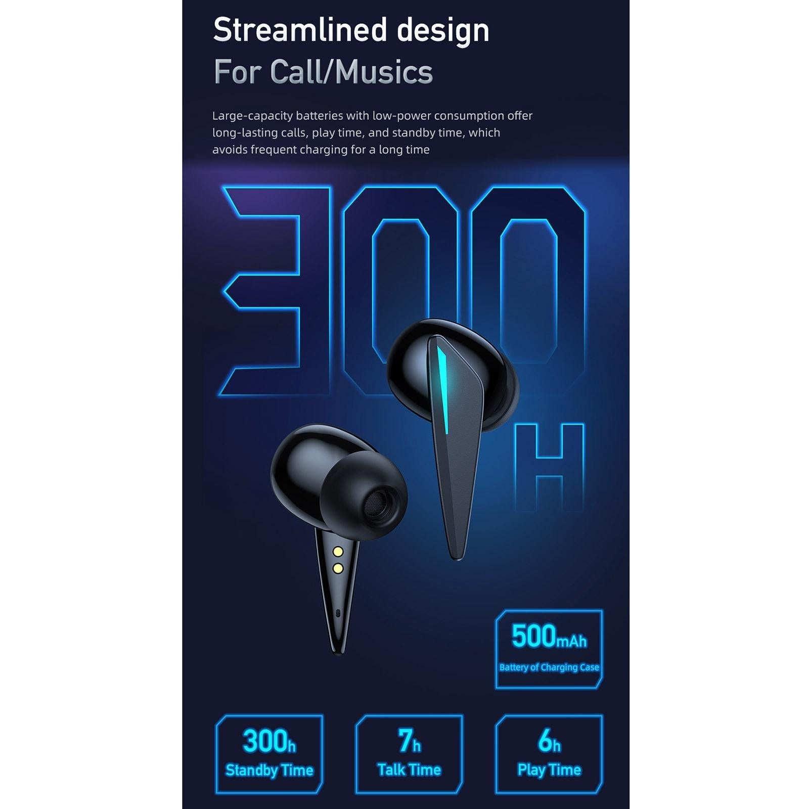 Wireless Gaming Earphones - T23 Tws - Black 6