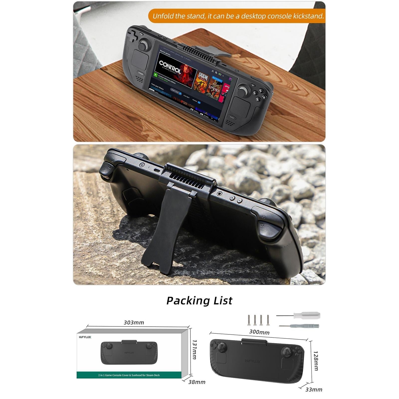 3-in-1 Gaming Console Protector with Sun Hood and Kickstand 11