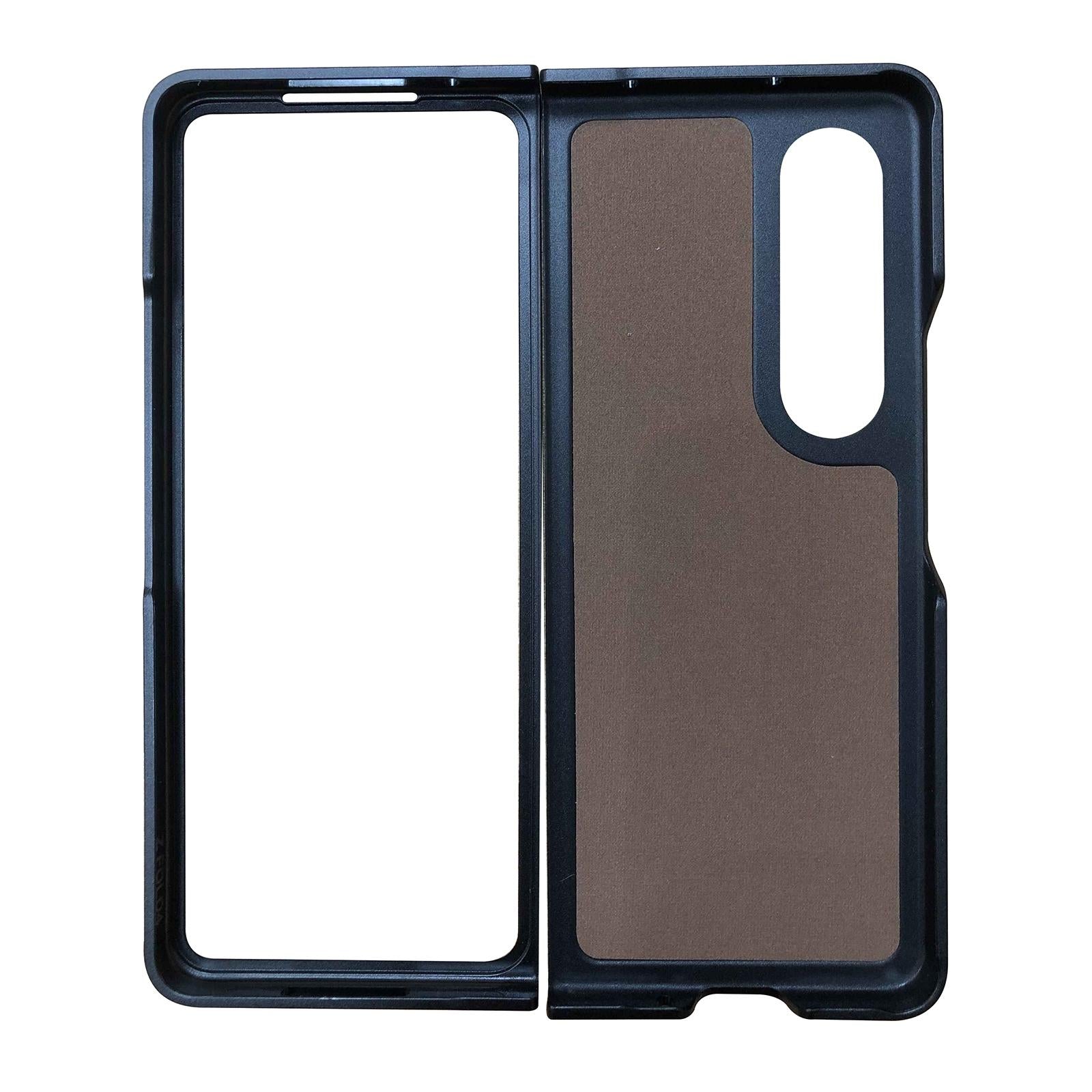 For Samsung Galaxy Z Fold4 5G Genuine Leather Crocodile Texture Phone Case - Black 5