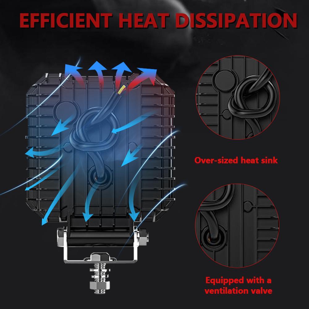 4 Inch Square Mixed Luminous Arch Bridge Angel Eye Car Work Light 6