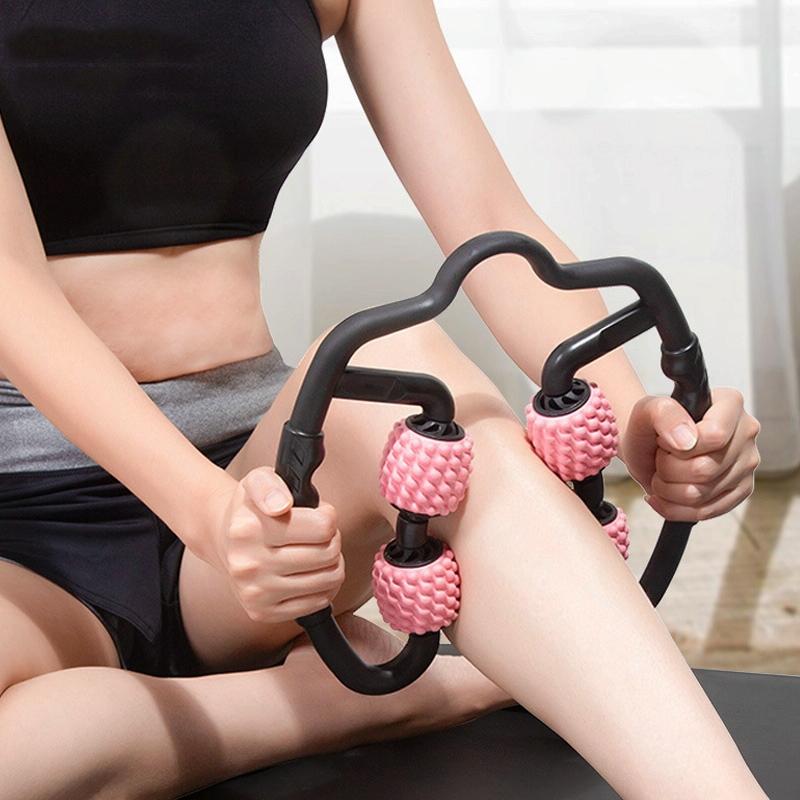 Muscle Massage Roller Foam Shaft For Yoga & Fitness - Water-Drop Type Cherry Pink 8