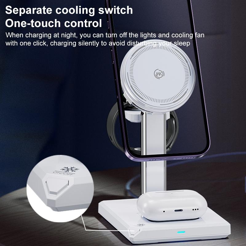 15W 4 In 1 Magnetic Wireless Charger Stand - Black 10