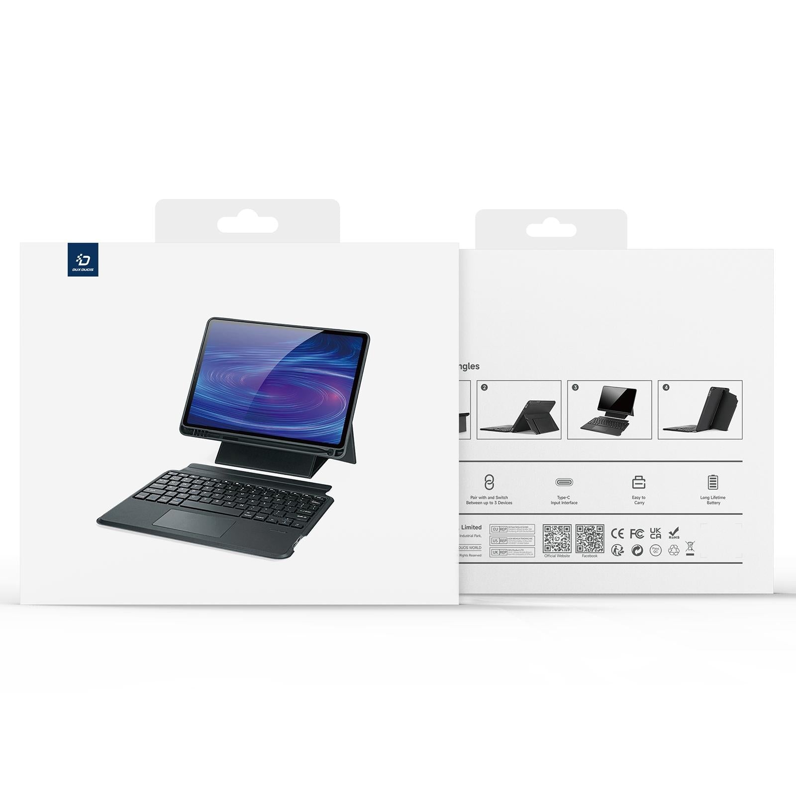 Black Magnetic Bluetooth Keyboard Tablet Case - For Ipad 10Th Gen 10.9 2022 10