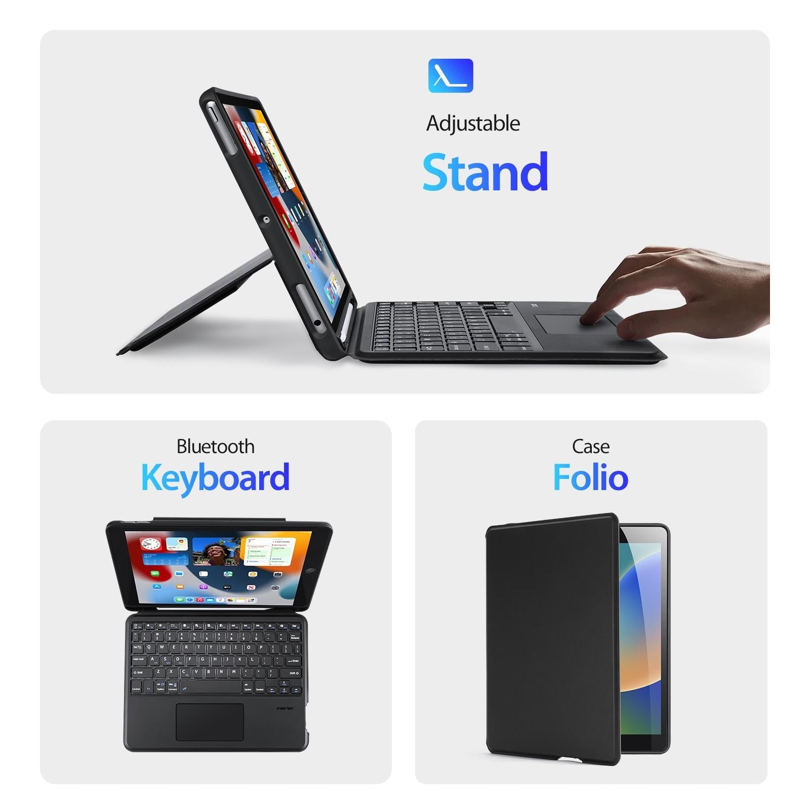 Black Magnetic Bluetooth Keyboard Tablet Case - For Ipad 10Th Gen 10.9 2022 14