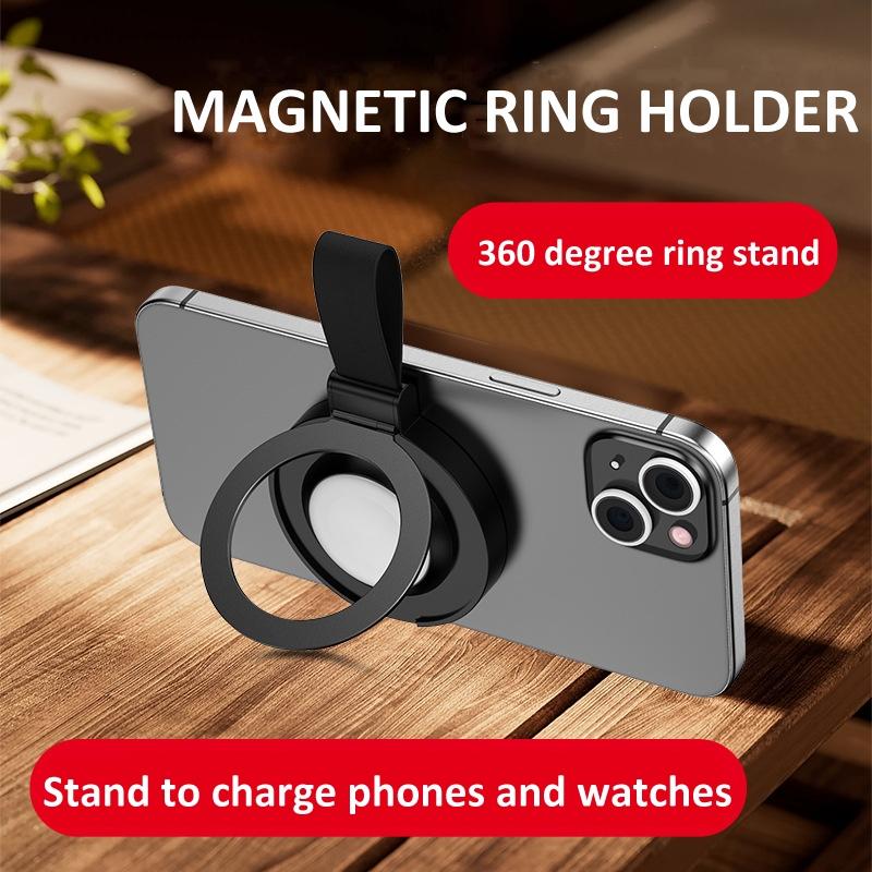 3 In 1 Magnetic Wireless Charger With Phone Ring Black 4