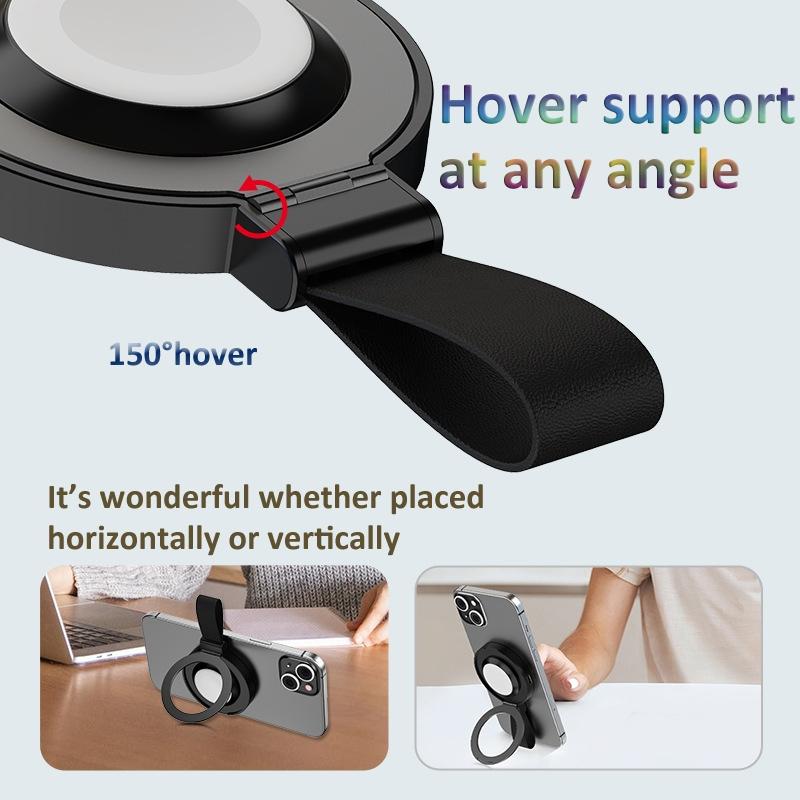 3 In 1 Magnetic Wireless Charger With Phone Ring Black 5