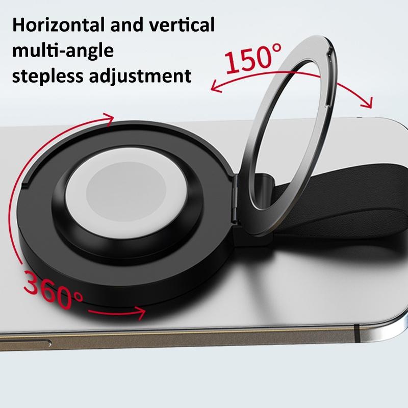 3 In 1 Magnetic Wireless Charger With Phone Ring Black 6