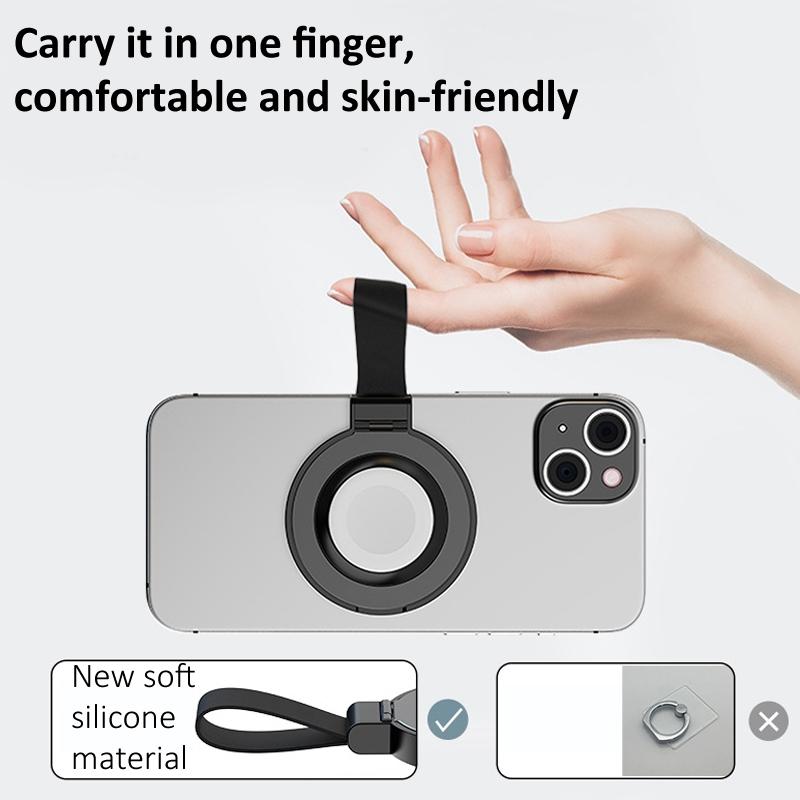 3 In 1 Magnetic Wireless Charger With Phone Ring Black 7