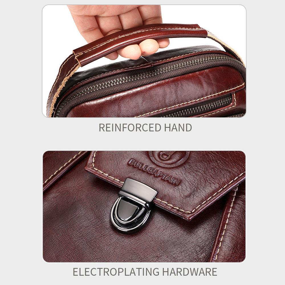 Large Capacity Retro Cowhide Shoulder Bag Brown 7