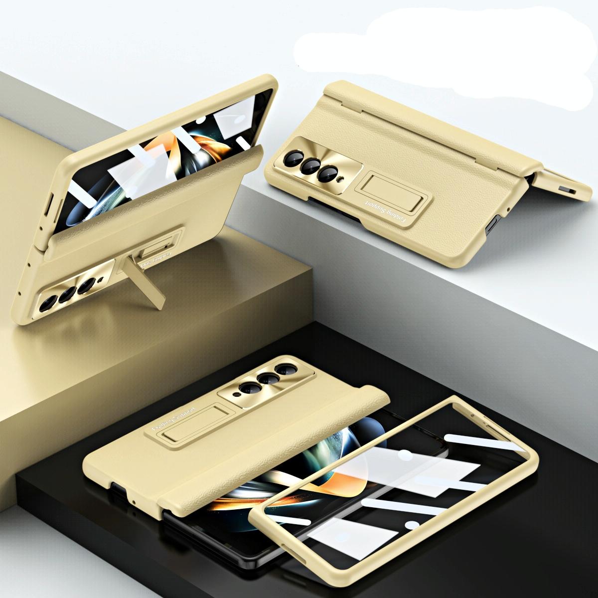 For Samsung Galaxy Z Fold4 5G Foldable Full Body Case - 360 Degree Folding - Coffee 10