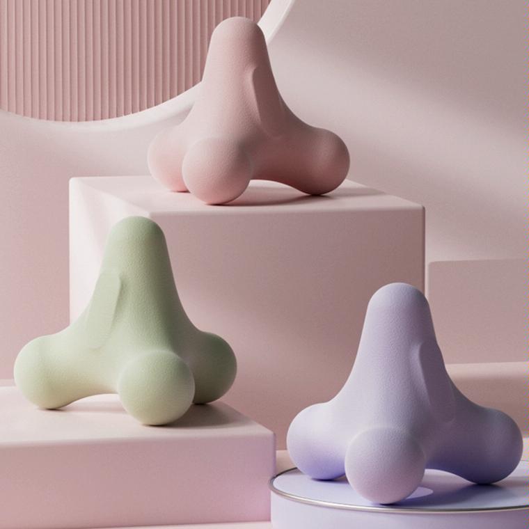 4-Corner Fascia Massage Ball For Neck & Shoulder Relief Yoga & Fitness - Pink 9