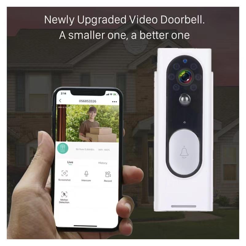 Smart Wireless Video Doorbell With Night Vision & Motion Detection - Black 6
