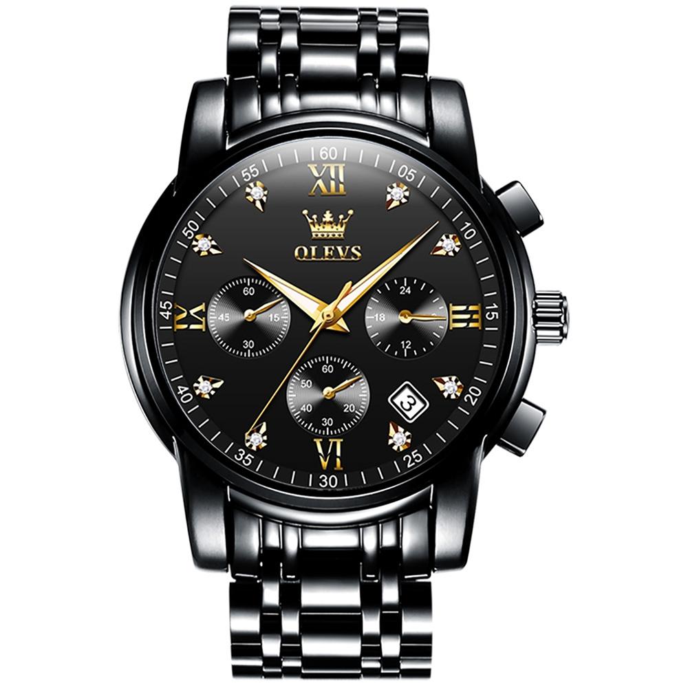 Waterproof Quartz Watch for Men - Multifunctional Business Design - Blue + Gold
