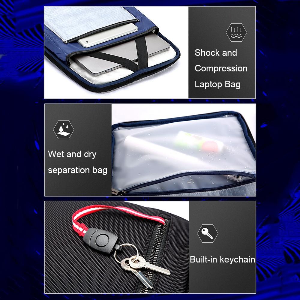 Black Multifunctional Anti-theft Laptop Backpack with Usb Charging Hole 8