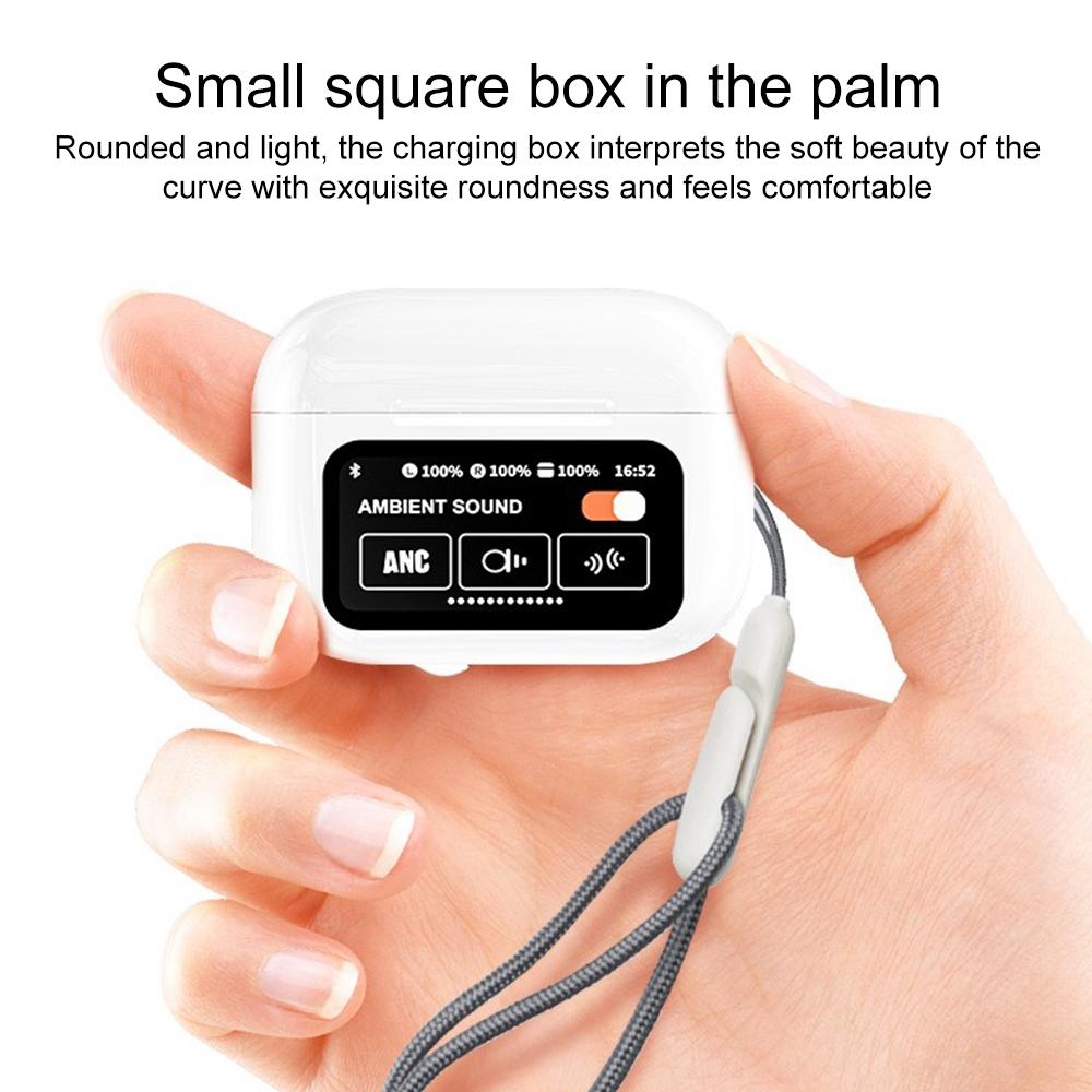 Wireless Bluetooth Earphone with Touch Screen & Noise Reduction - White 3