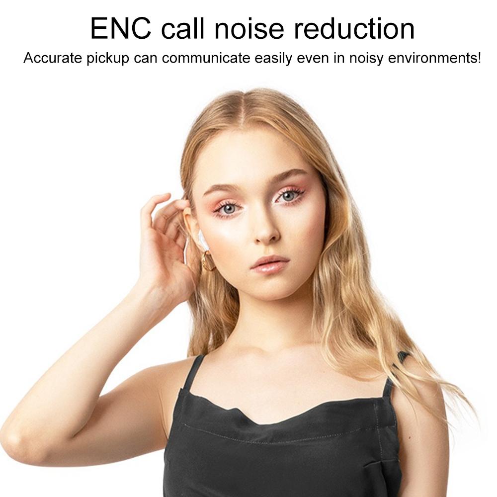 Wireless Bluetooth Earphone with Touch Screen & Noise Reduction - White 6