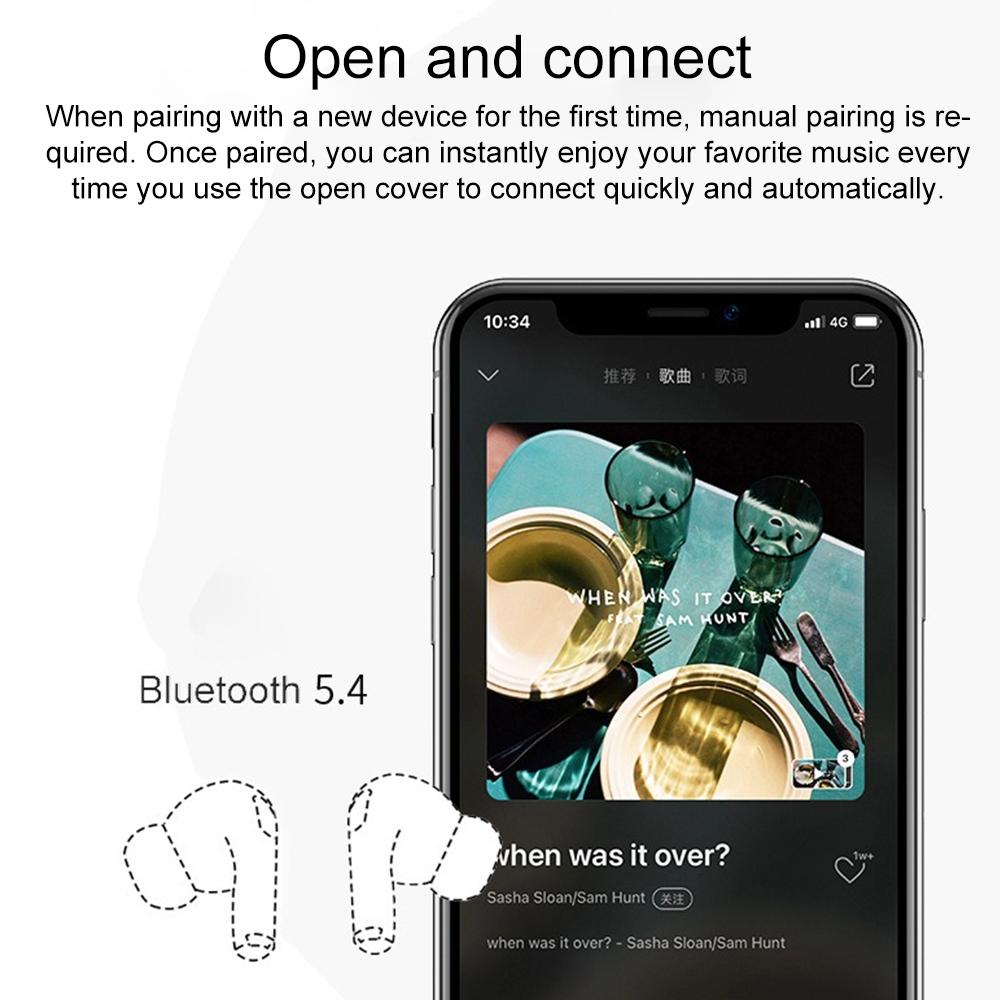 Wireless Bluetooth Earphone with Touch Screen & Noise Reduction - White 8